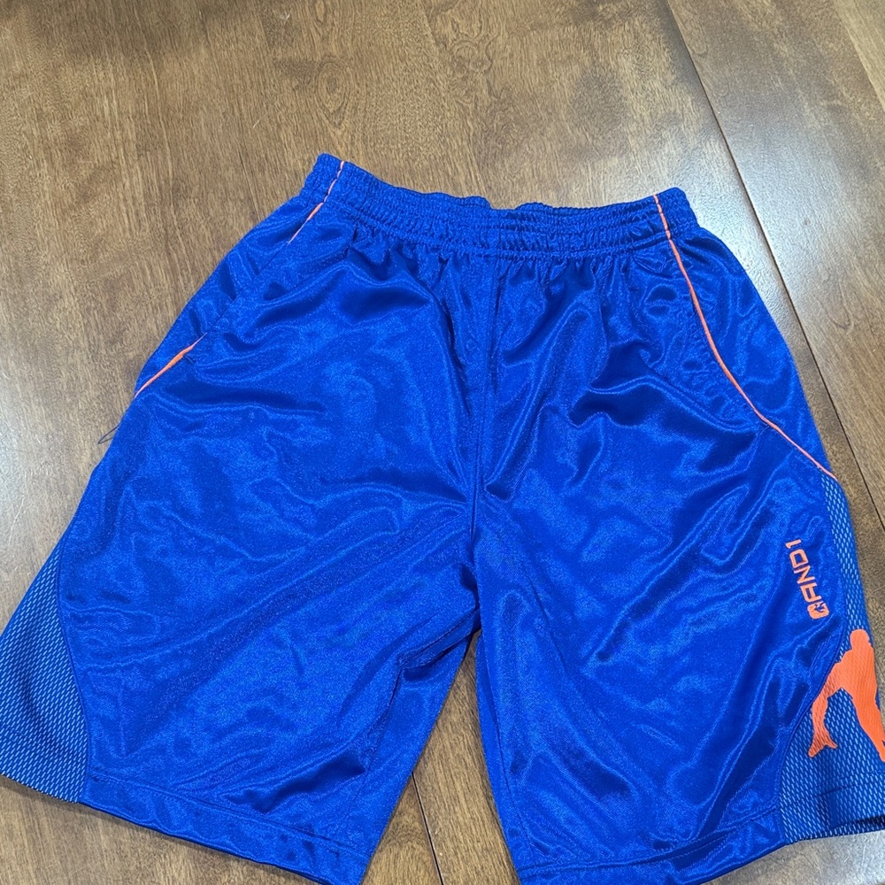 AND1 Blue and Orange Men's Athletic Shorts